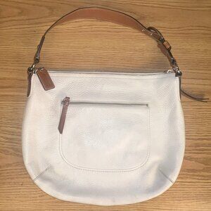 COACH Authentic Soho F13108 Leather Large Hobo Cream Shoulder Handbag